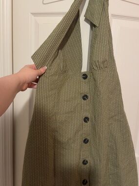 Urban Outfitters Olive Green Mini Dress with Button Front